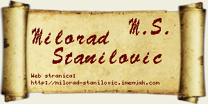 Milorad Stanilović vizit kartica